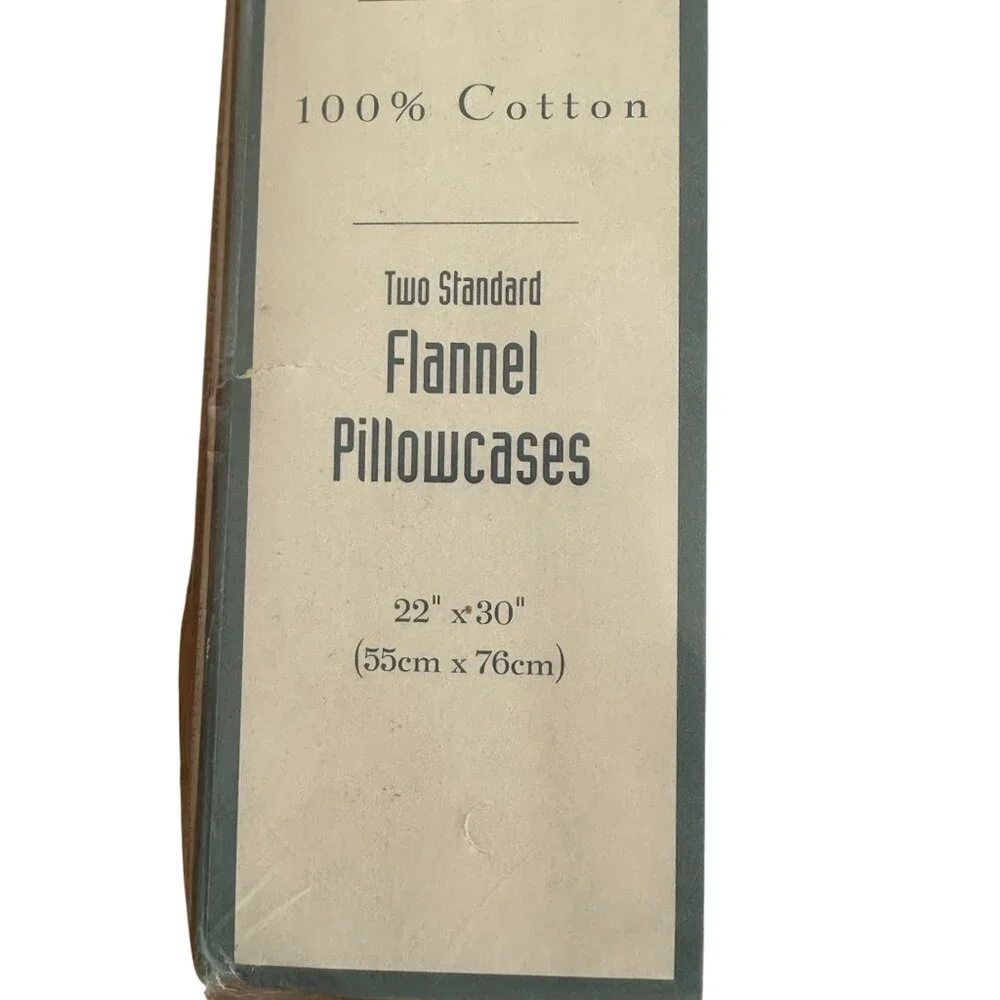 Two Standard Flannel Pillowcases 100% Cotton 22